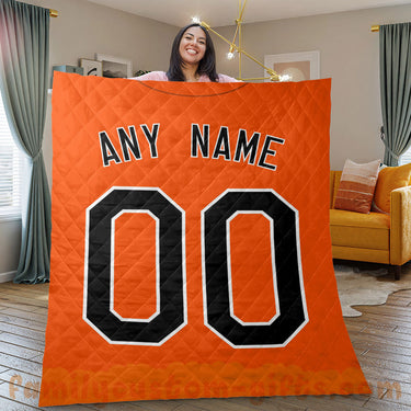Custom Premium Quilt Blanket Baltimore Jersey Baseball Personalized Quilt Gifts for Her & Him